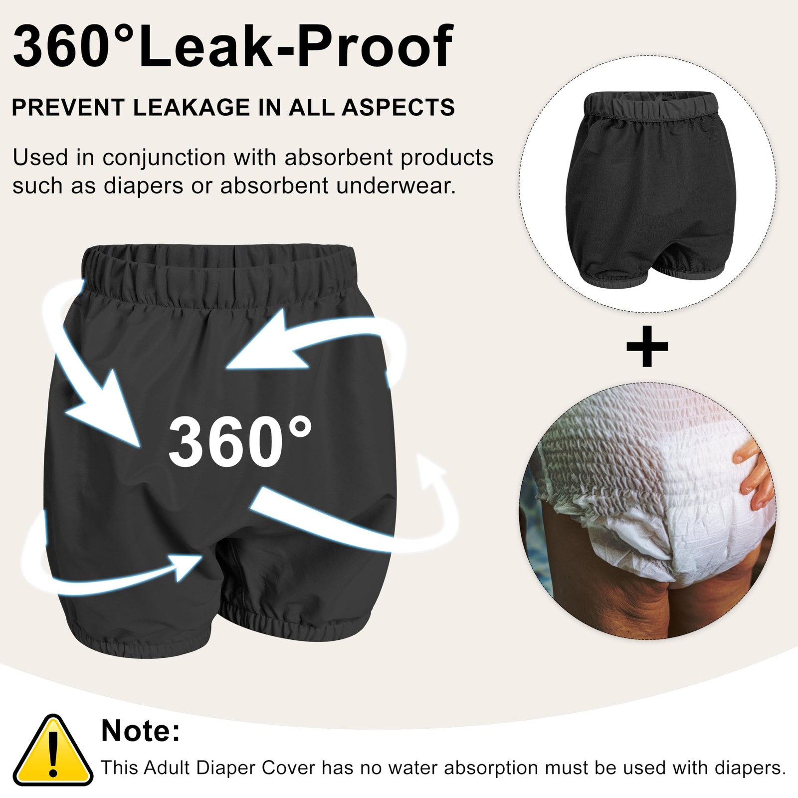 Codida Adult Leakproof Plastic Pants Diaper Cover, Washable Incontinence Unde…