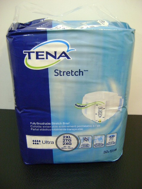 TENA Stretch Briefs Incontinence Underwear 2X-Large 64″ – 70″ Package of 32