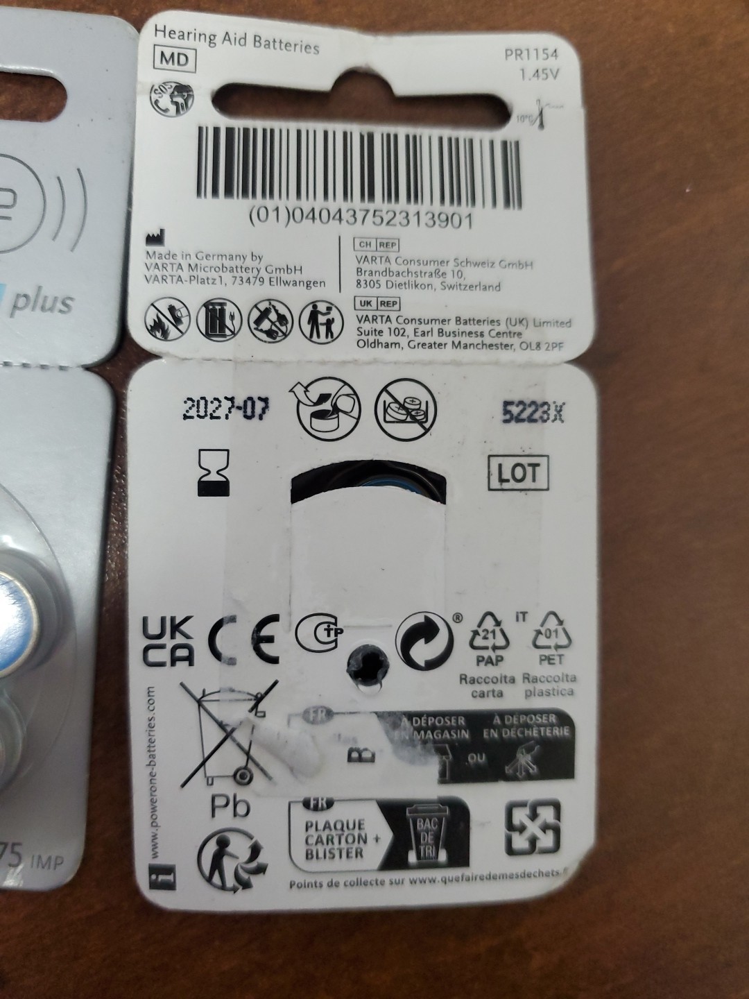 Power One PR44 Size 675 MF 0%Hg Zinc Air Hearing Aid Batteries (12 Pack)