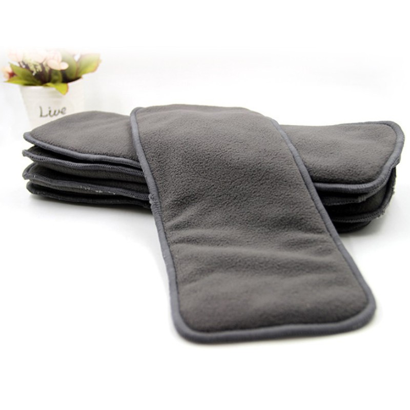 Washable Adult Diaper 5 Layers Bamboo Charcoal Cloth Nappy Liner Insert-cx
