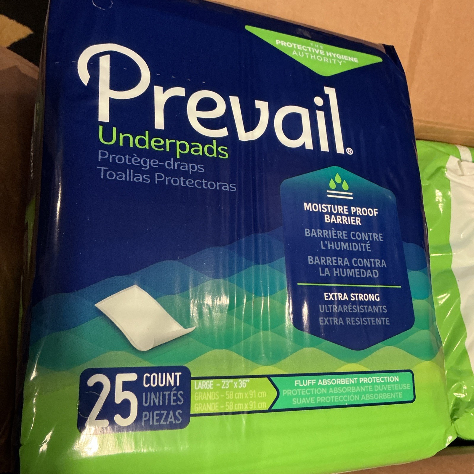 Prevail Disposable Underpads 6 Bags of 25– UP-150/2, 23″x36″, Strong & Absorbent