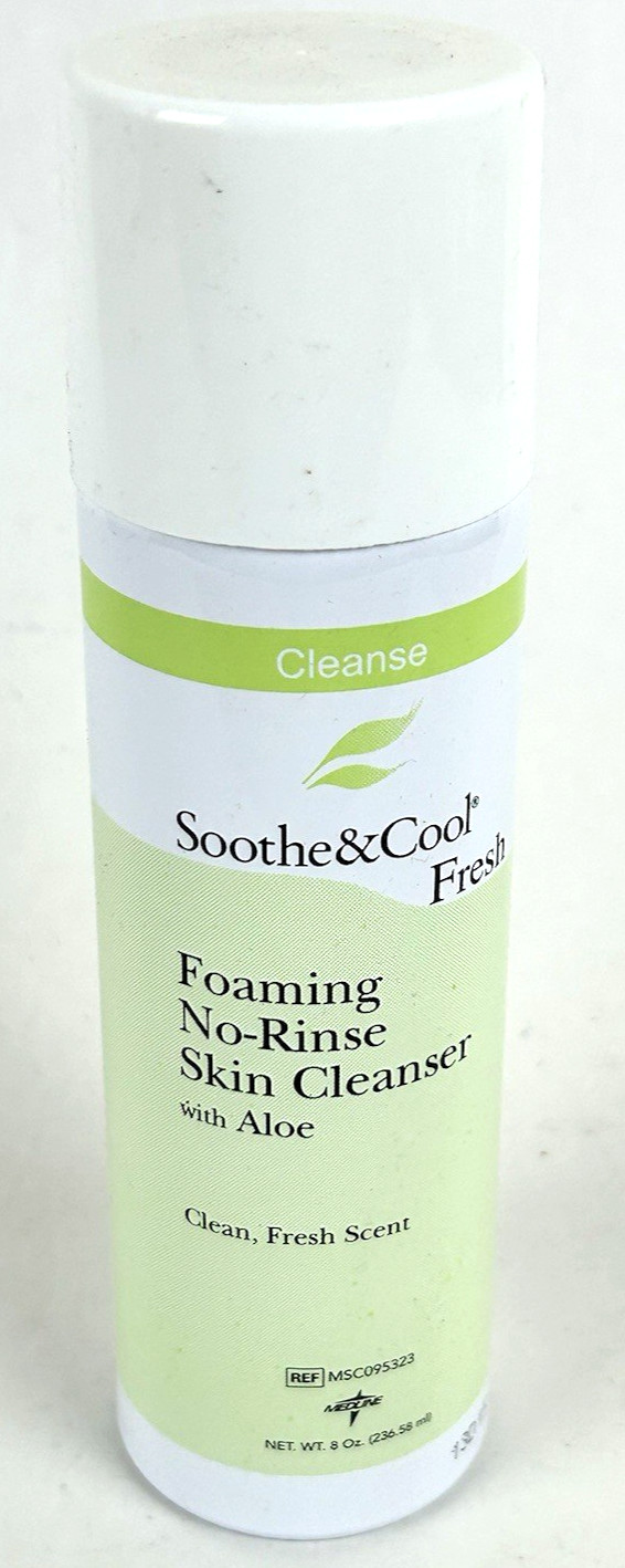 8oz Medline Sooth & Cool Fresh Foaming No-Rinse Skin Cleanser Body with Aloe