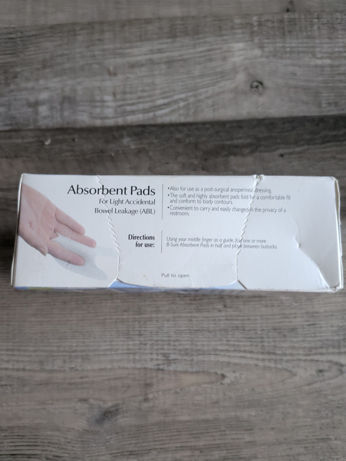 B-Sure Accidental Bowel Leakage Absorbent Pads, Box/24 Pads