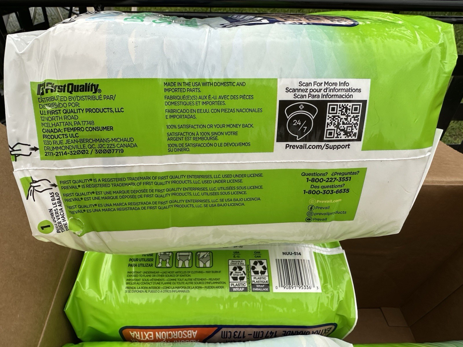 Prevail NU-FIT Incontinence Pants Extra Absorbency XL 58-68 in 20 Ct