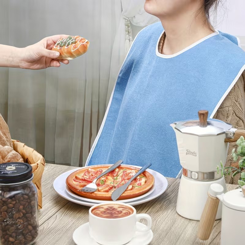5PCS Adult Bibs for Eating Women/Men Bib-Washable Reusable Antifouling New