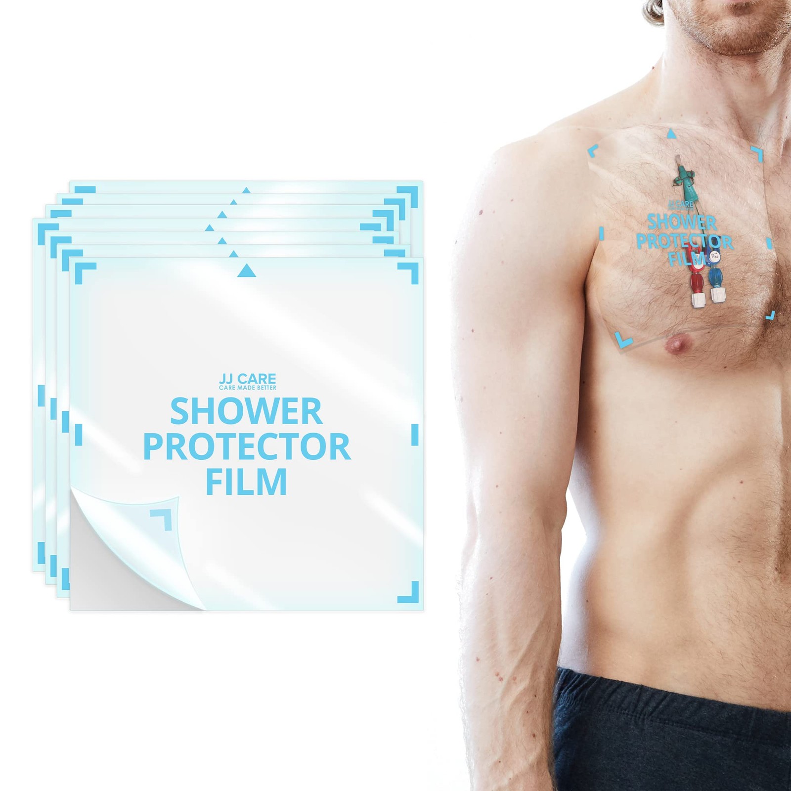 JJ CARE Shower Protector [Pack of 7], 9×9 9 x 9 Inch (Pack 7), Transparent