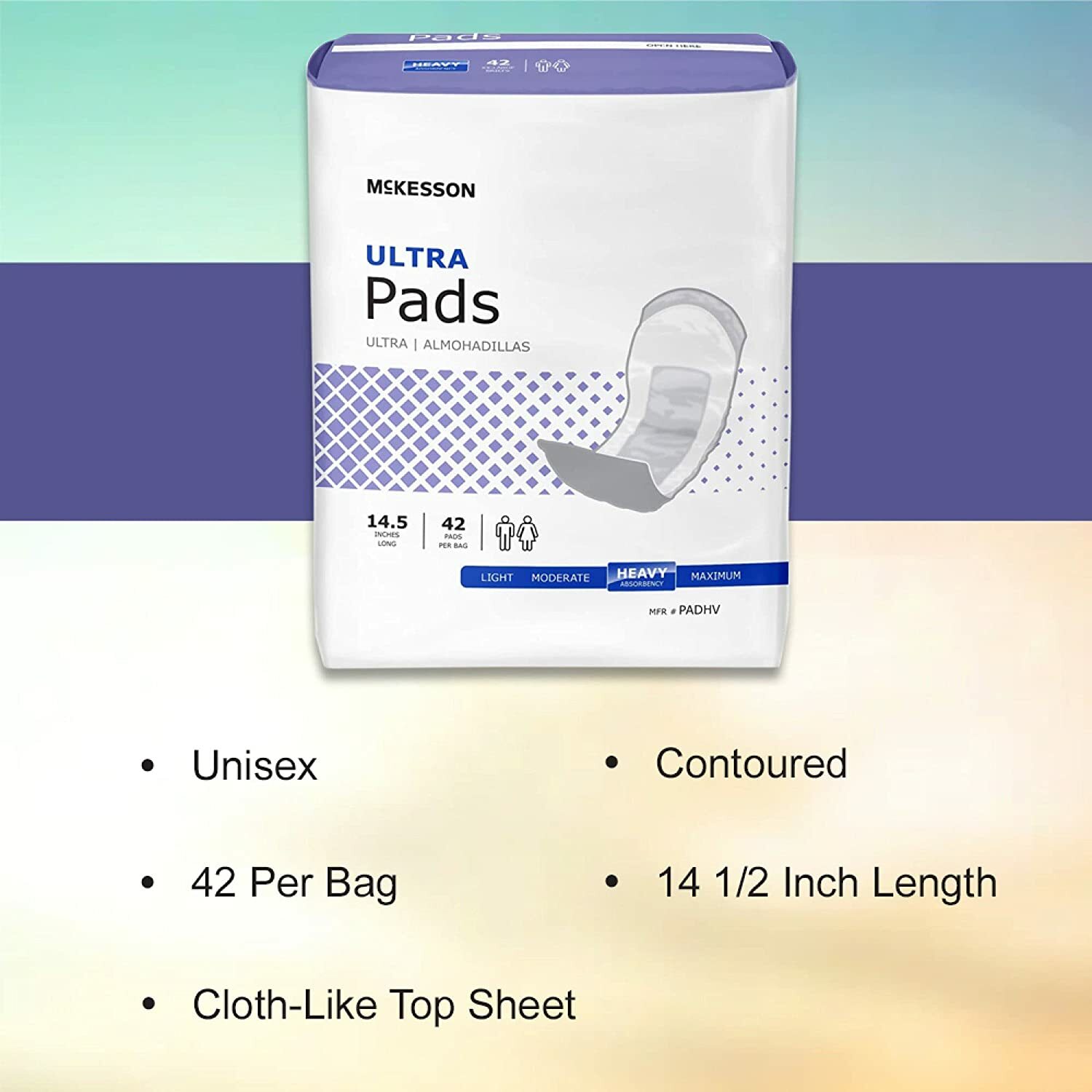 McKesson Ultra Bladder Control Pad, 14.5 in Polymer Unisex Disposable, Bag of 42