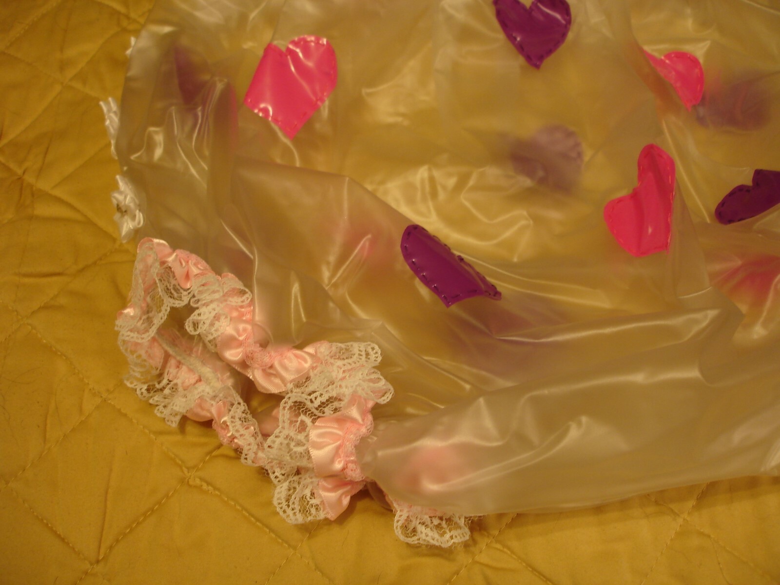 plastic pants adult size large new semi transparent custom designed 