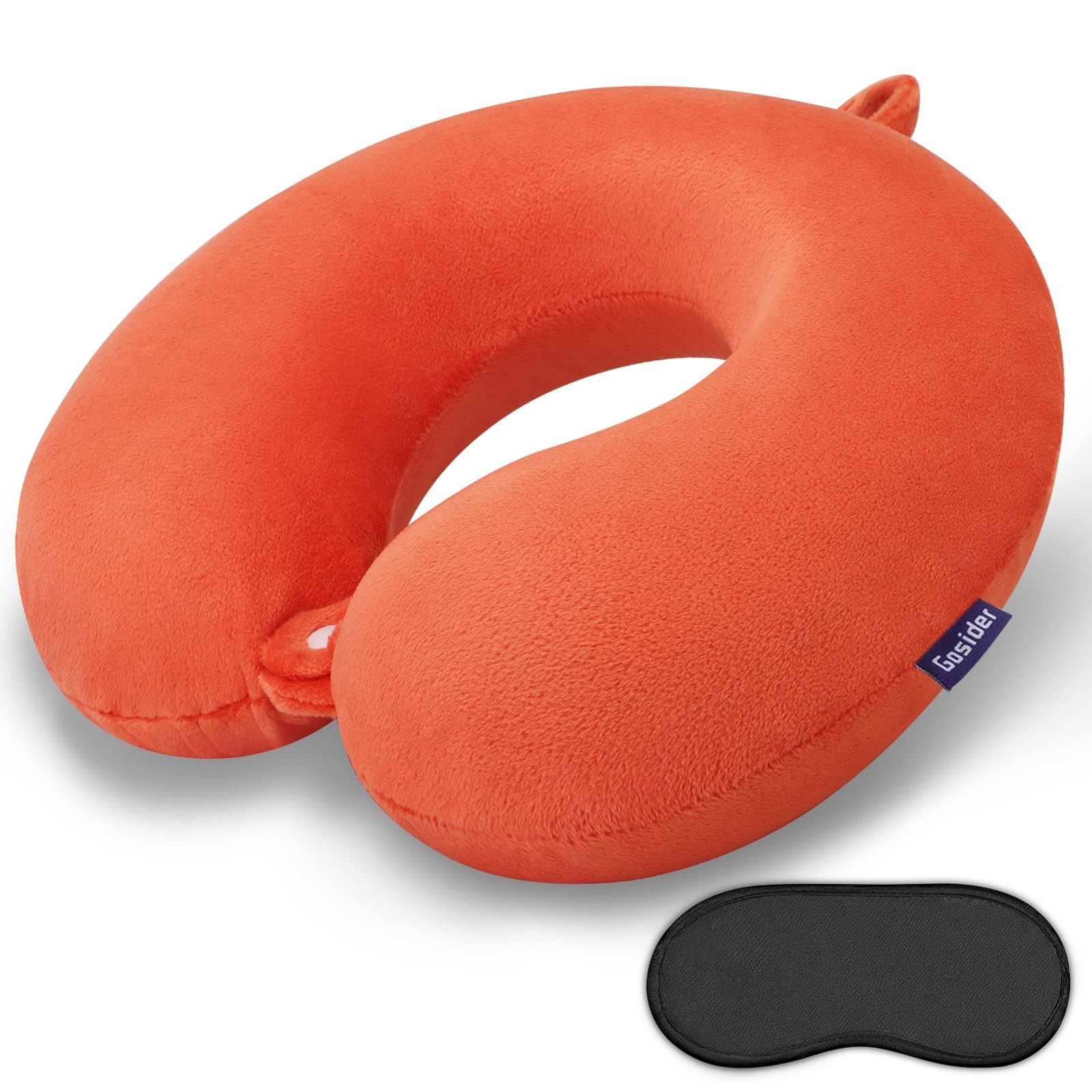 Gosider Orange Memory Foam Velvet Travel Neck Pillow for Onesize,