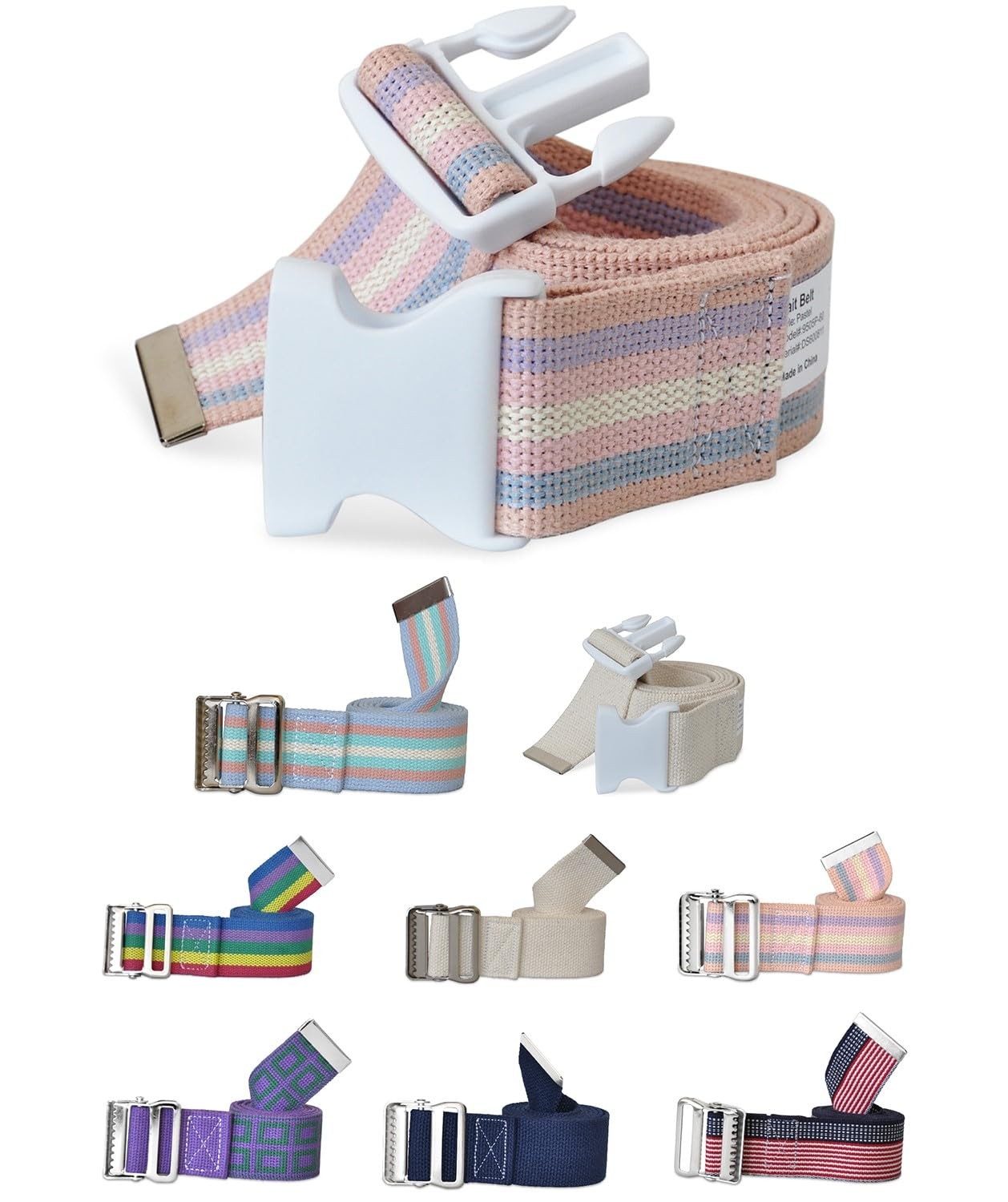 NYOrtho Plastic Buckle Gait Belt – 54 Inch, Pastel –