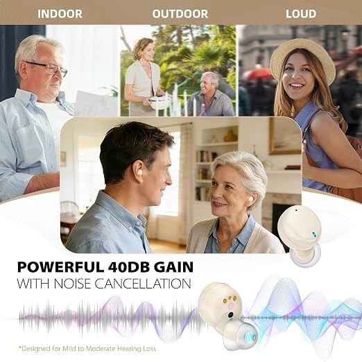 ABLEGRID Rechargeable OTC Hearing Aids for Seniors Adults, In-Ear Touch Control