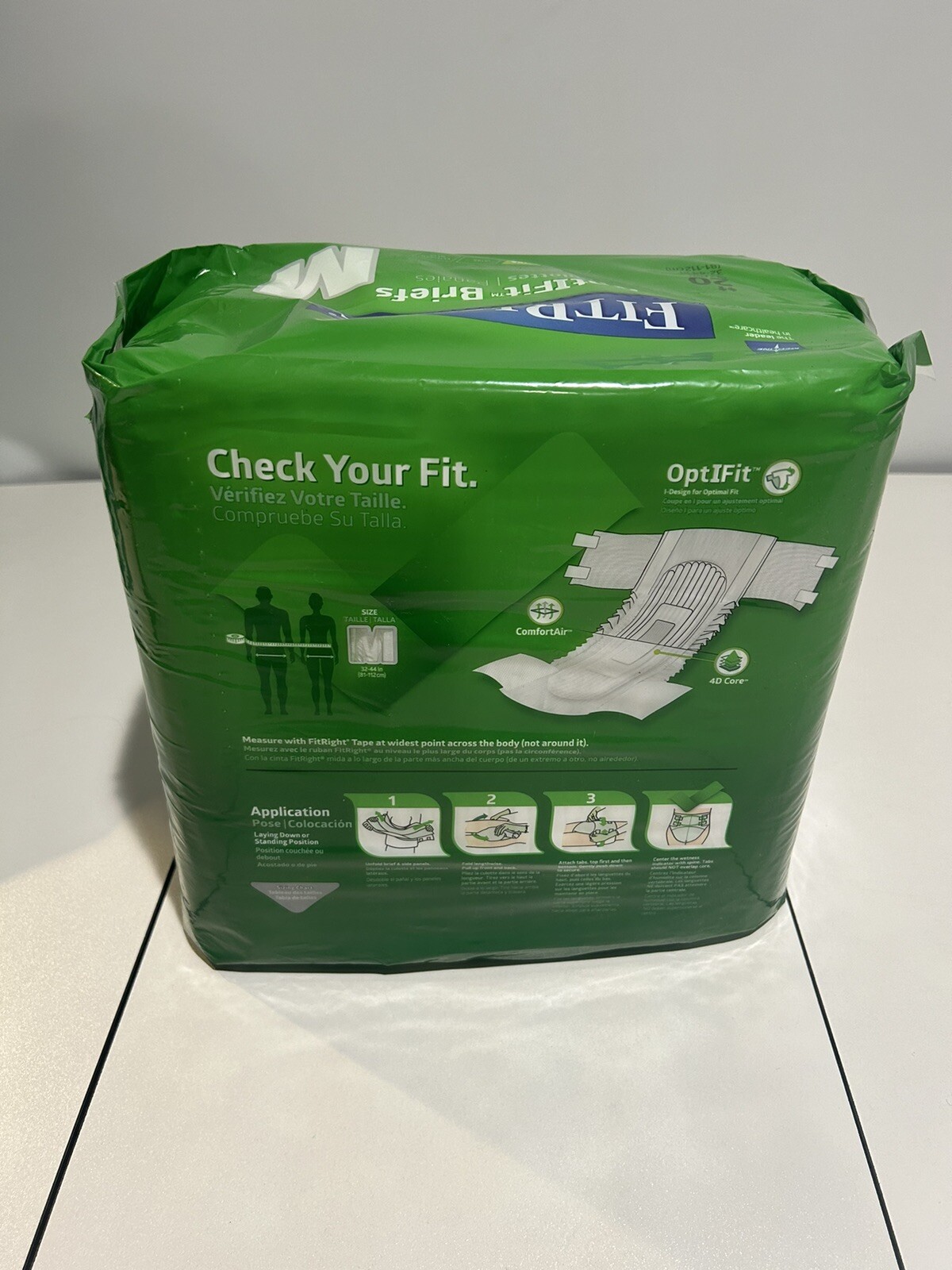 NEW Medline FitRight Extra OptiFit Briefs 20 Pack M 32-44″ Adult Medium