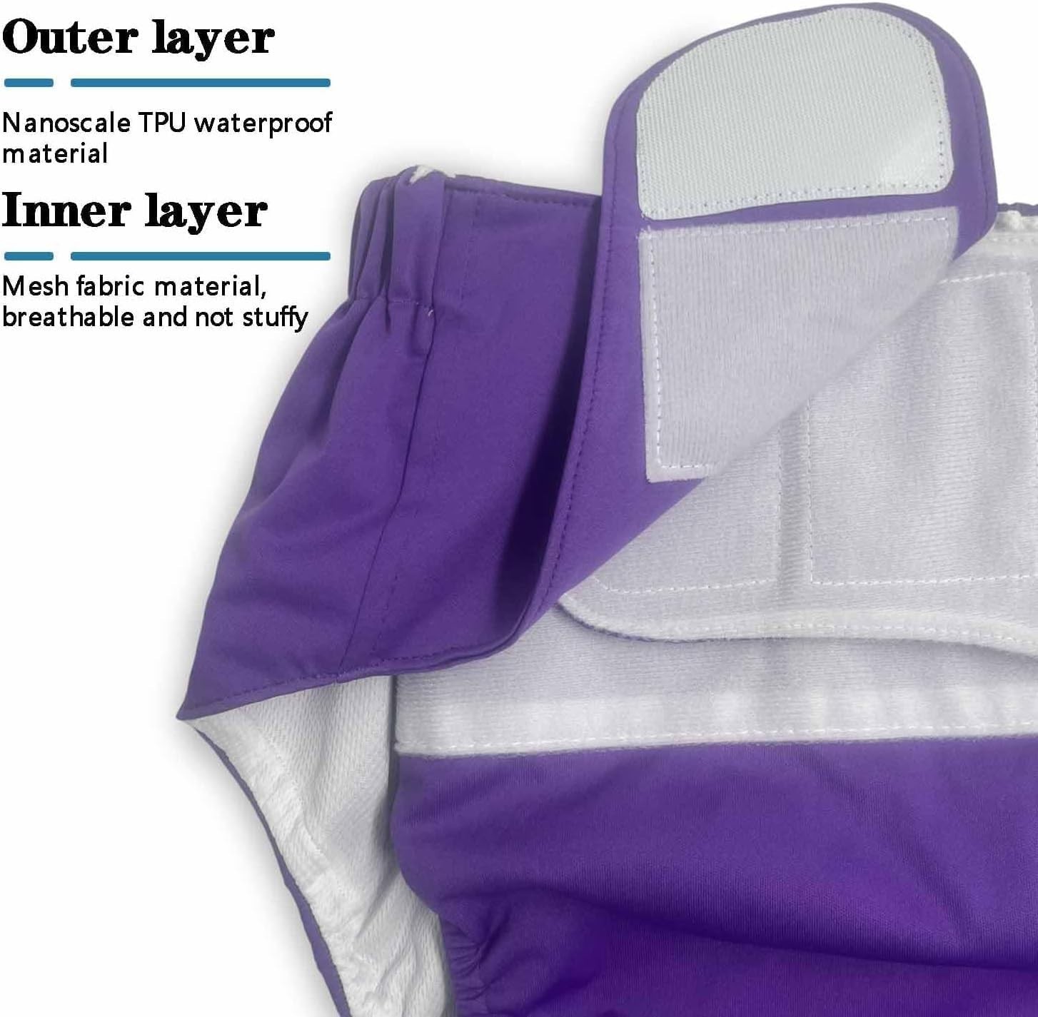 3 Pack Adult Cloth Diapers with Oversized Diaper Inserts, TPU Waterproof Nont..