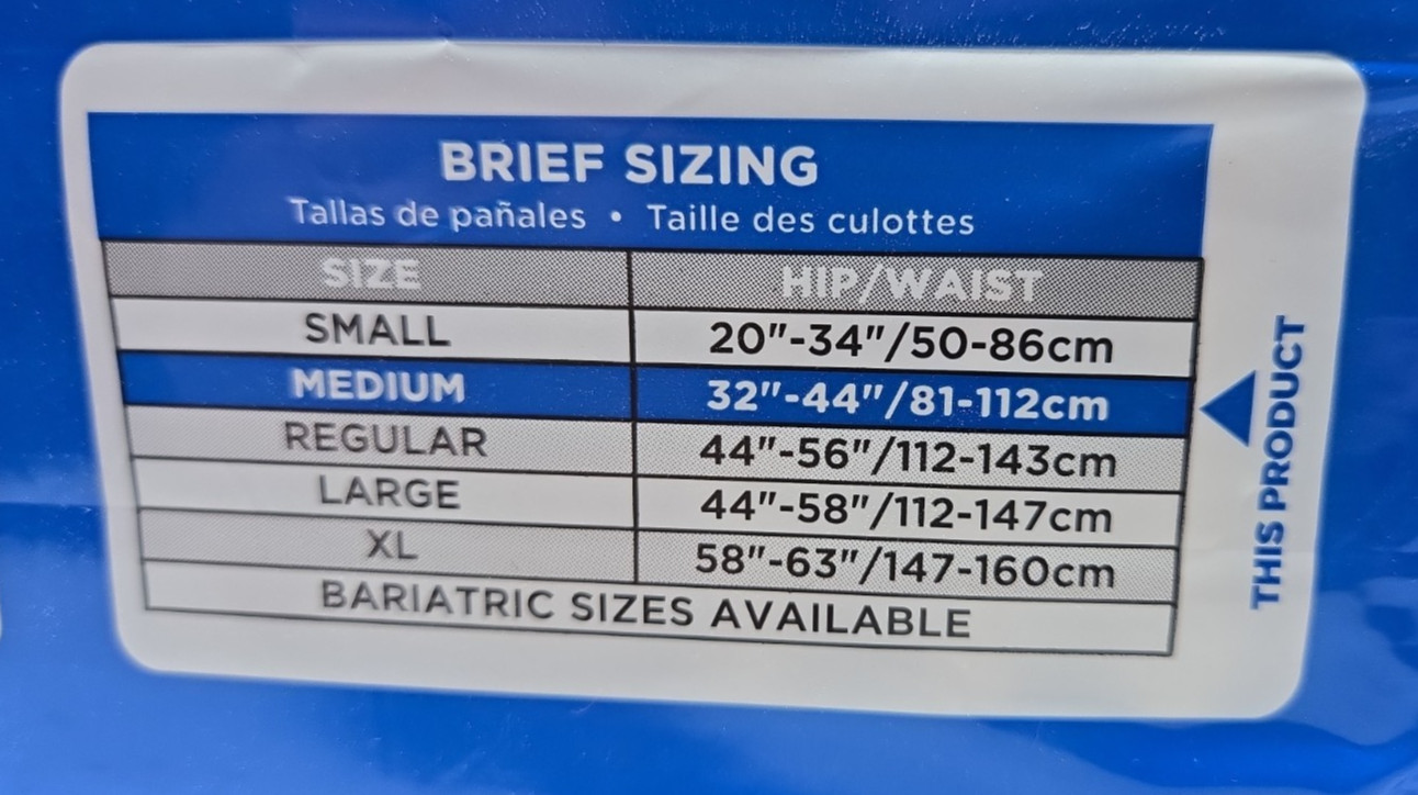 Attend Briefs M (32″-44″ ) Men Women Unisex 24 Count Maximum Absorbency USA Made