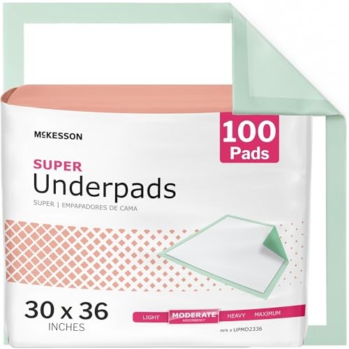 McKesson Super Underpads 30×36 100 Count Moderate Absorbency