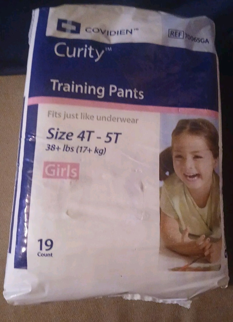 COVIDIEN Curity GIRLS Training Pants 4T-5T 38+ Lbs 19 Count
