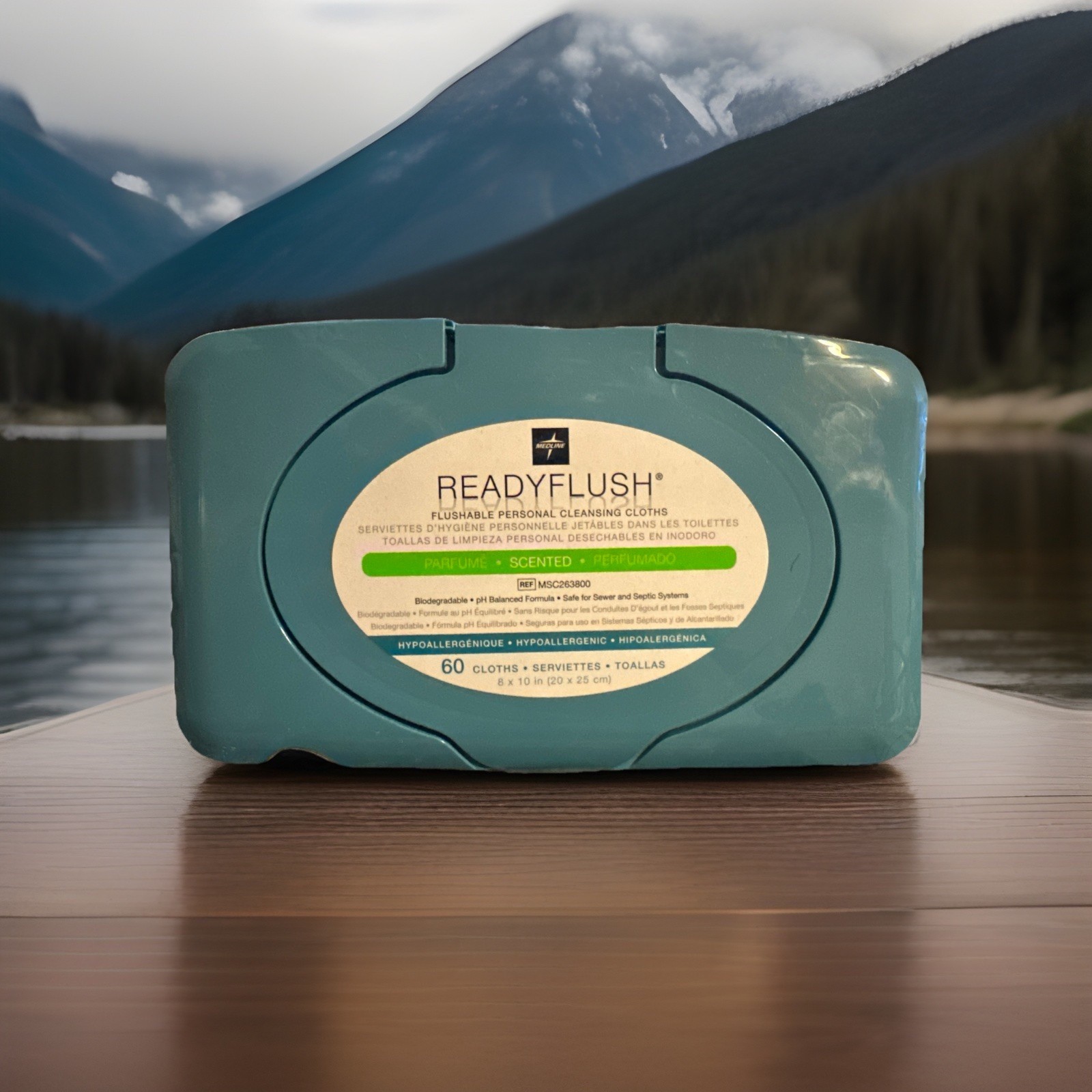 Medline ReadyFlush Flushable Wipes, 60 Count, Scented, Biodegradable