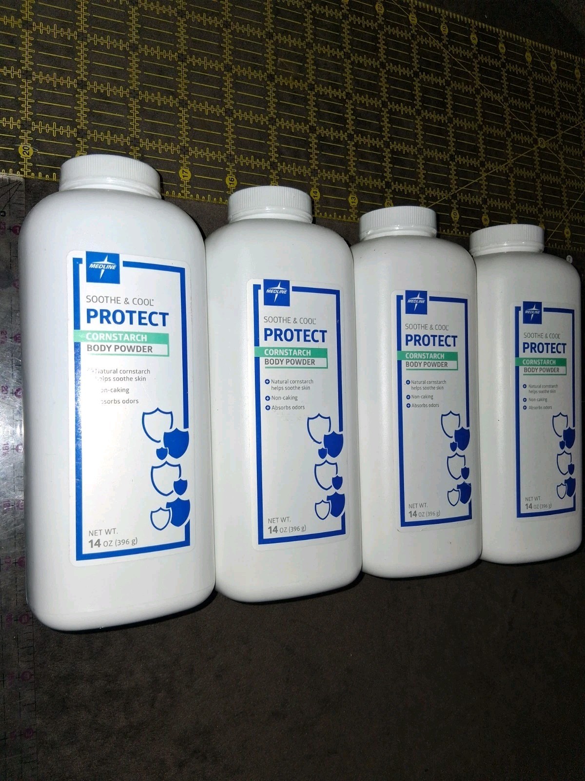 X4 Lot Of Medline Soothe and Cool Cornstarch Body Powder, 14 oz Bottles Sealed