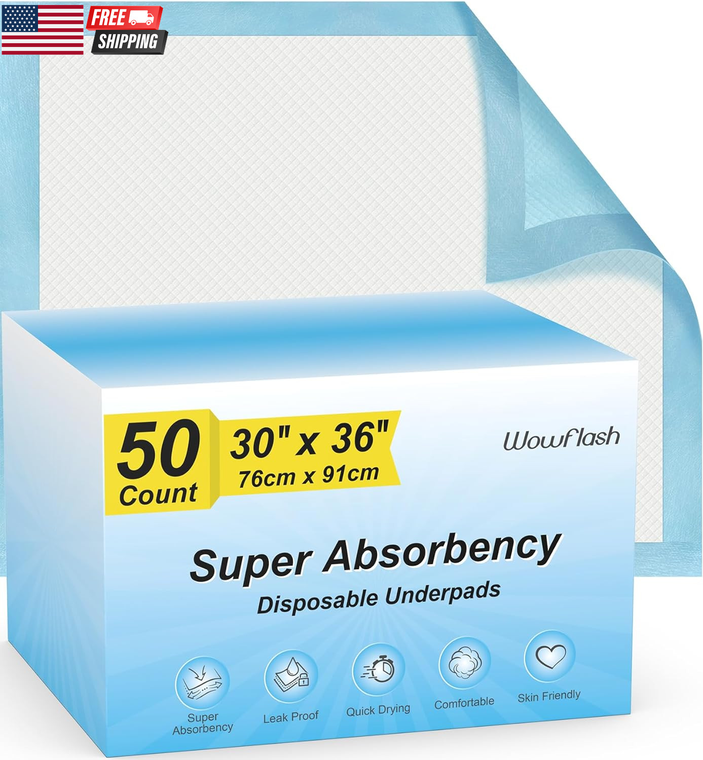 Super Absorbency Disposable Leakproof Underpads with Quick Drying for Baby, Adul