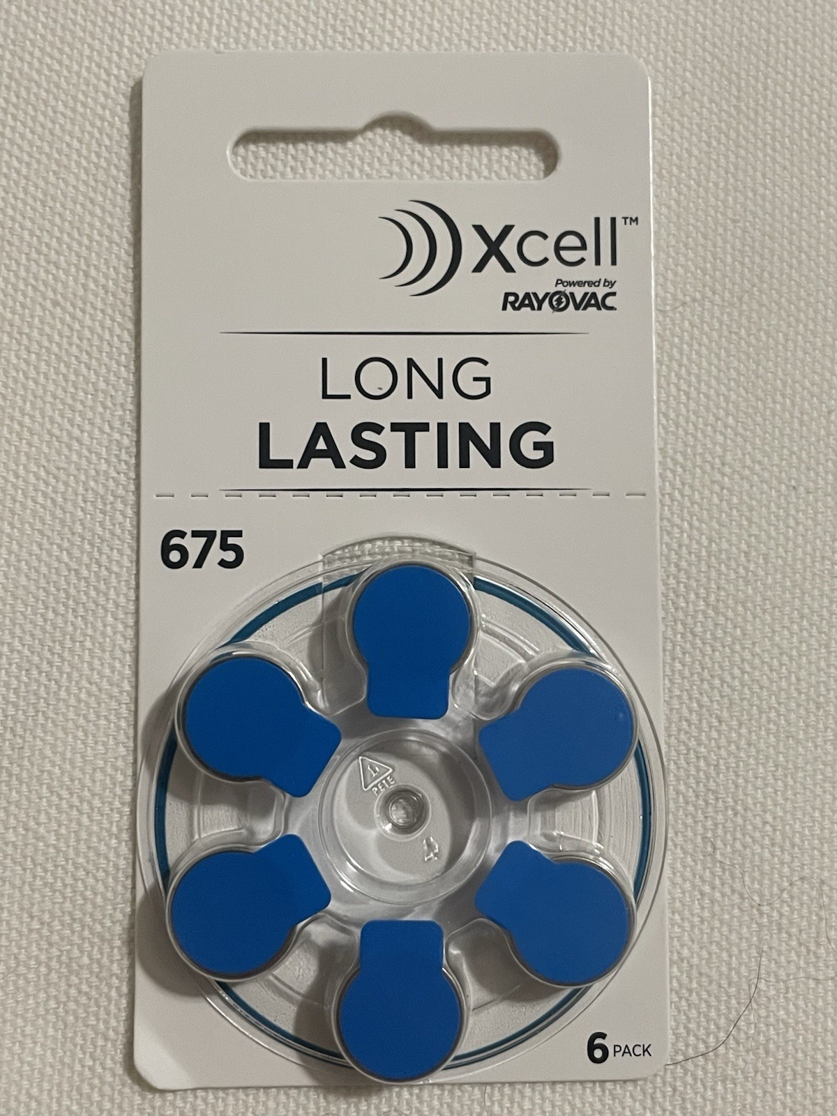 Lot of 8 Xcell 675 Hearing Aid Batteries – 48 Total – Blue Tab – NEW SEALED