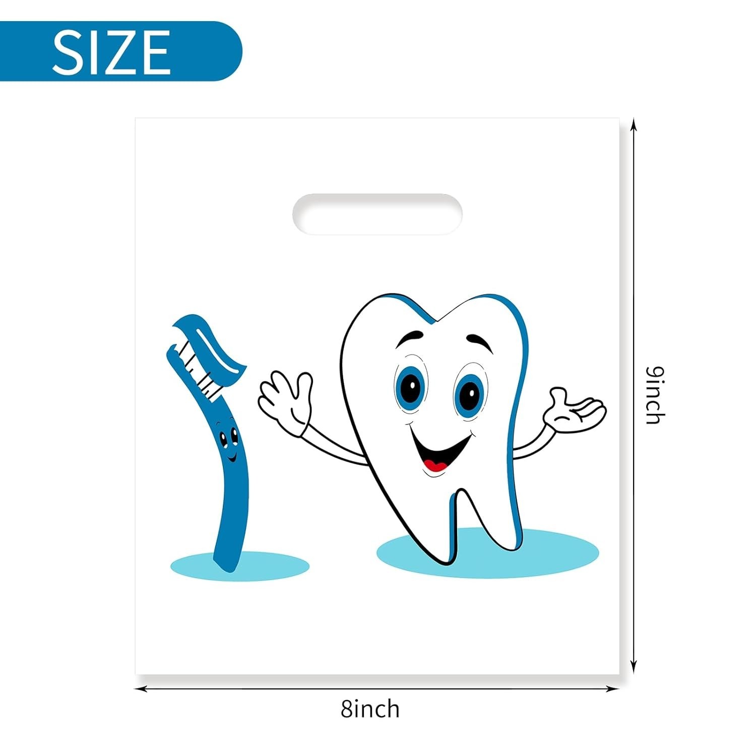 100 Dental Bags, 9 X 8 Inches, for Patient Care and Clinics, 100 Pack