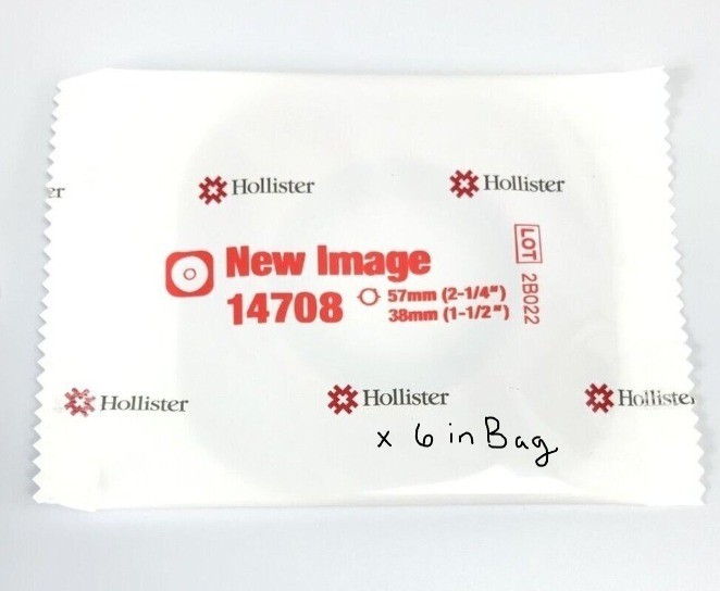 6 Hollister 14708 Skin Barrier 2-1/4″ Flange 1-1/2″ Pre-Sized Ex.2031 in BAG