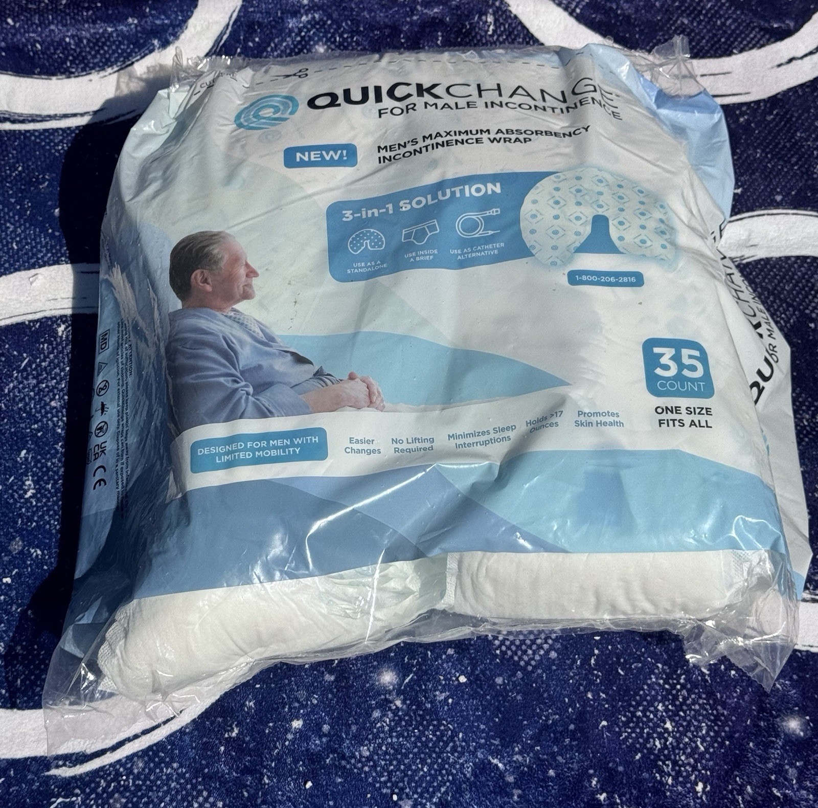 QuickChange Male Incontinence Urine Management Wrap 35 Count Sealed