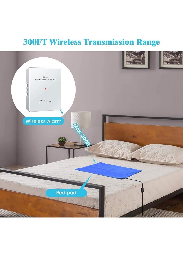 Briidea HOBA-01 Wireless Bed Alarm System, 20″x 28″, NEW!!