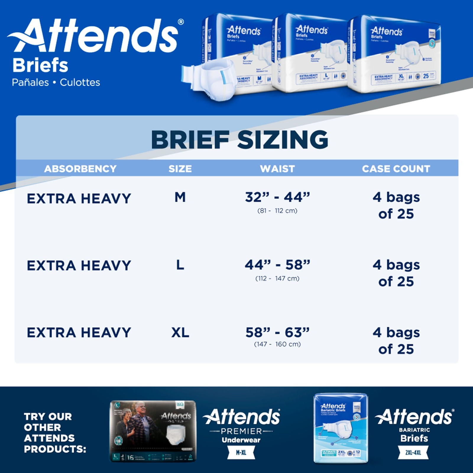 Attends Care Advanced Incontinence Brief L Breathable DDP30100 100 Ct