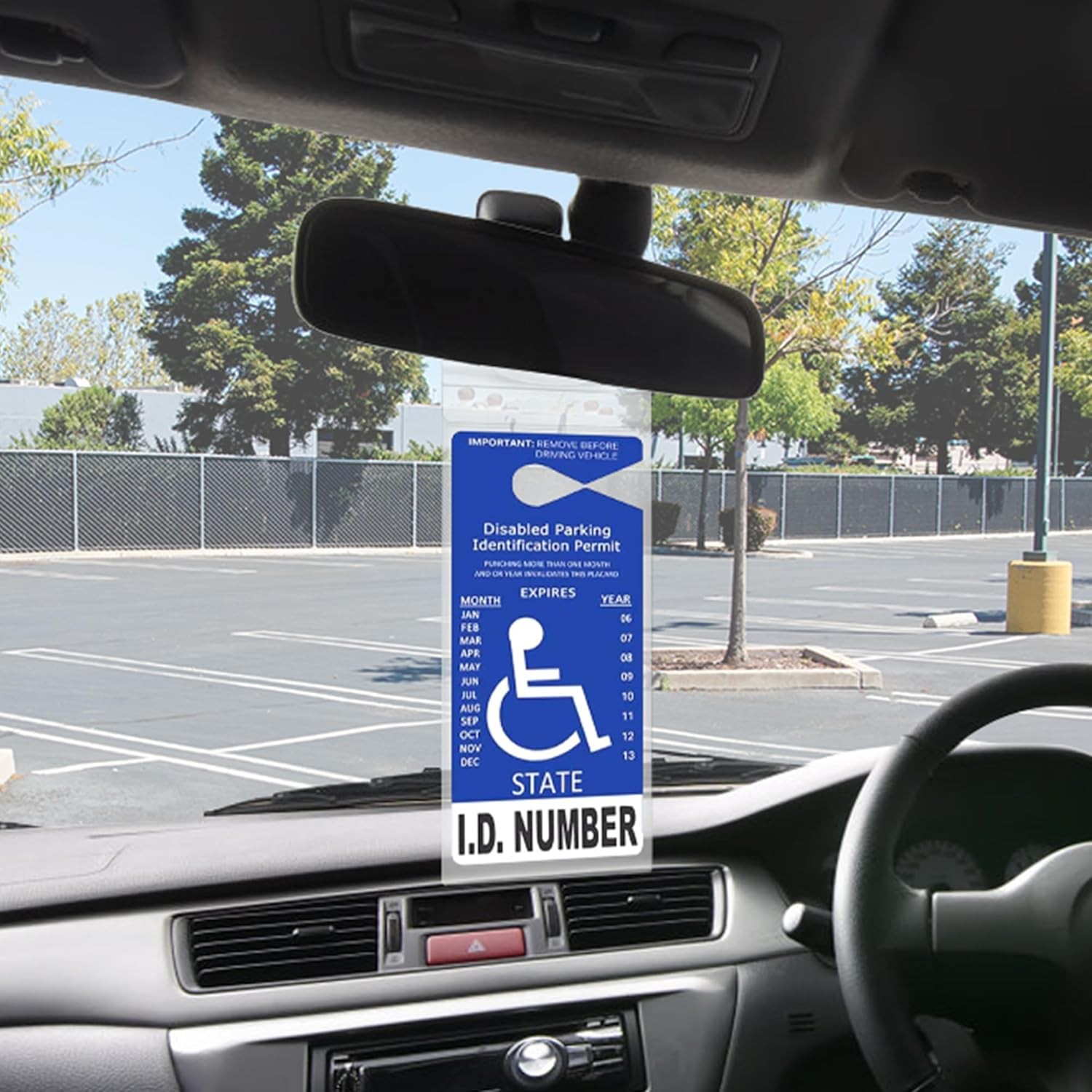 4 Pack Handicap Parking Permit Holder Placard Protector Hanger Sleeve Card Hang