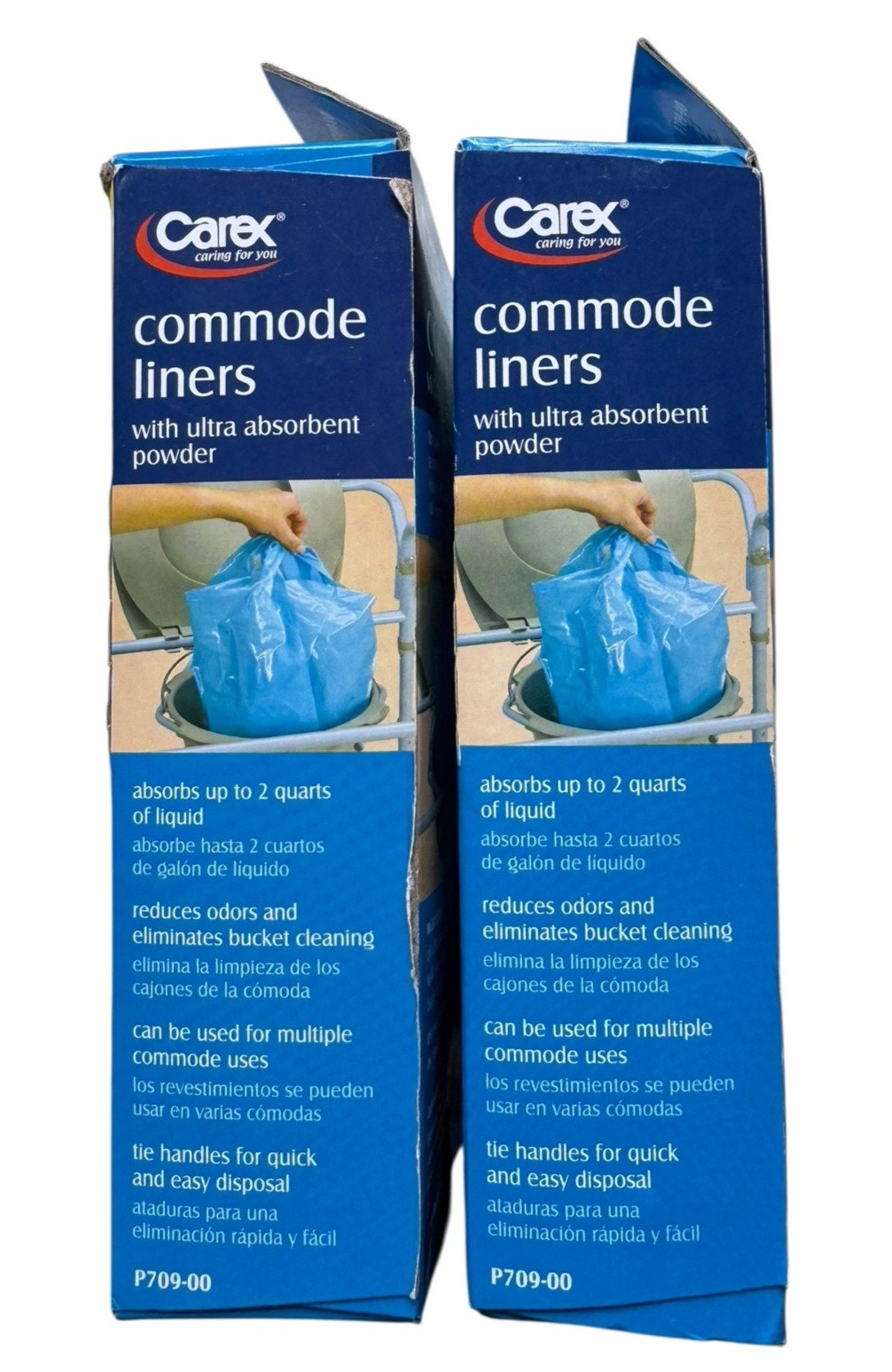 2x Carex Commode Liners Ultra Absorbent – P709-00 – 2 x 7 Count