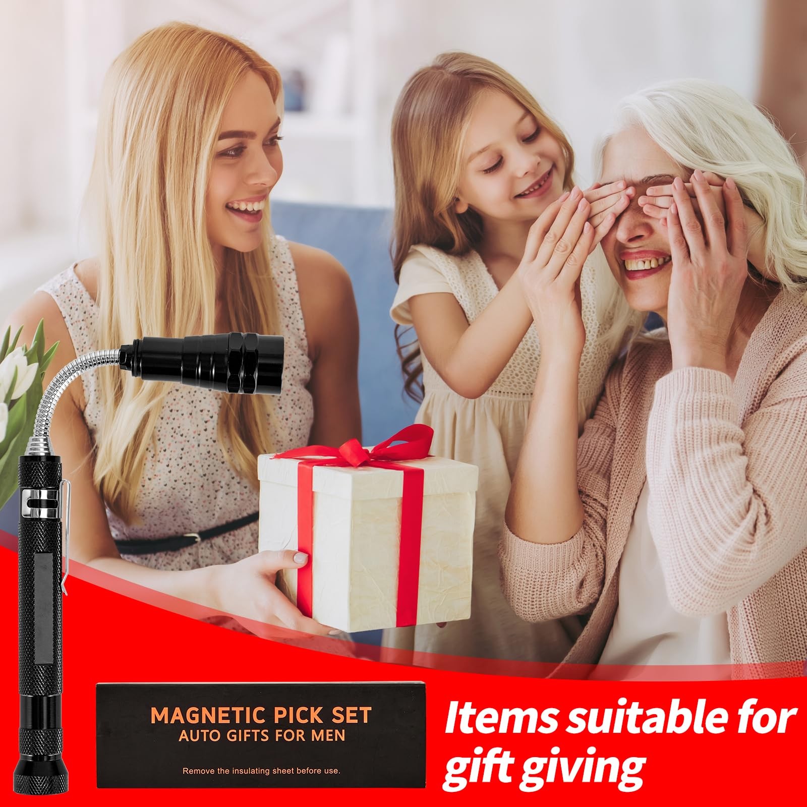 Cool Gadget Telescoping Magnetic Pick Up Tool with Extendable Magnet Flashlig…