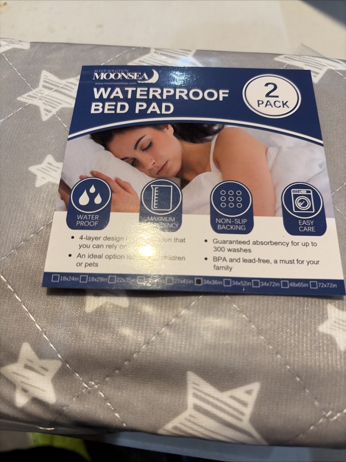 Moonsea Waterproof Bed Cover 34×36 Inch