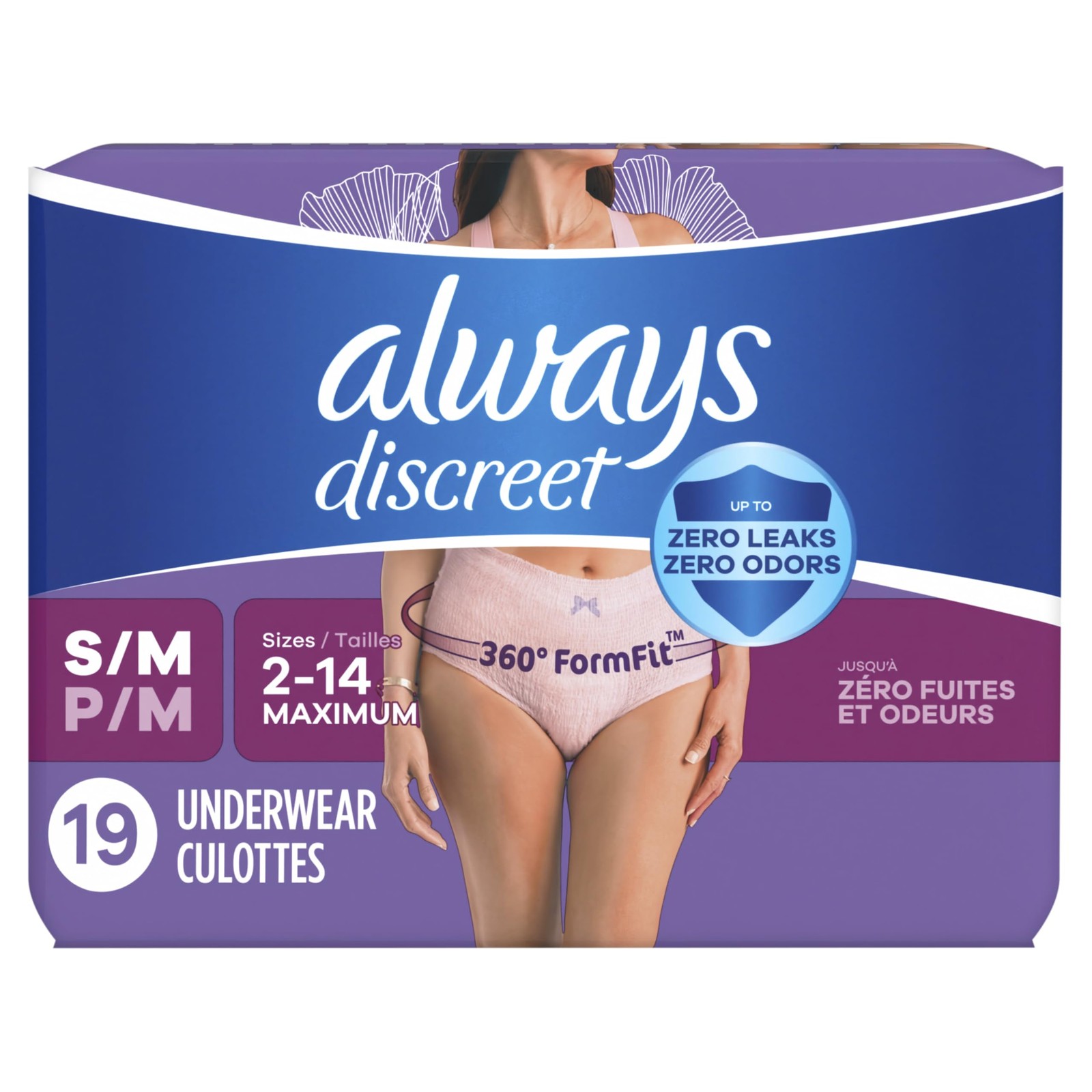 Adult Incontinence Underwear for Women, Small/Medium, 19 Count – Up to 100% Leak