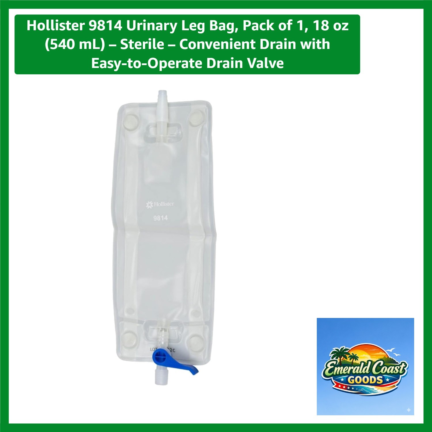 Latex-Free 540 mL Urinary Leg Bag – Low Profile Comfort with Secure Drain Valve