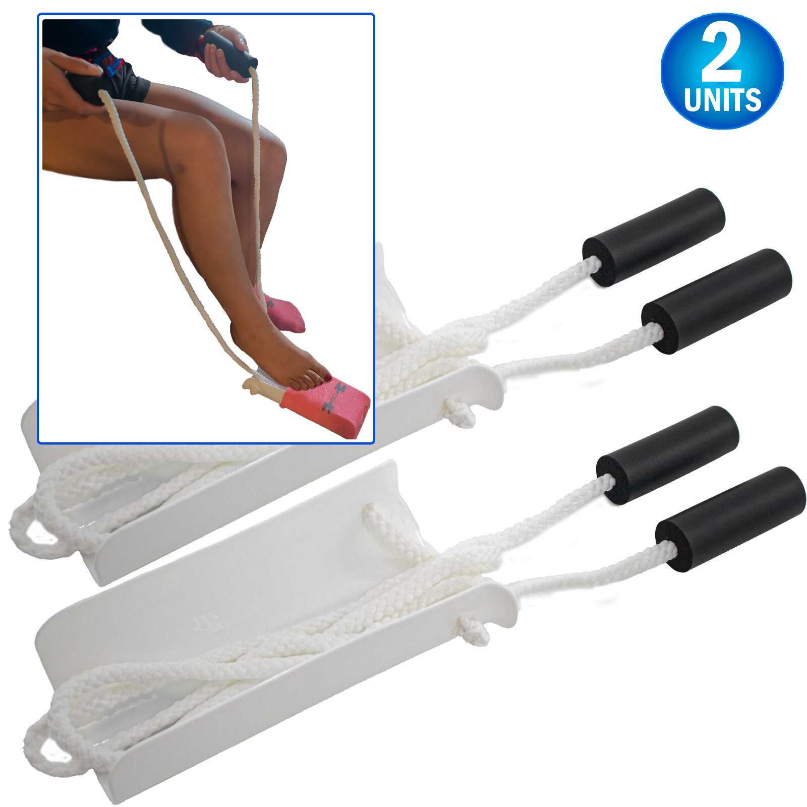 Sock Slider Aid Shoe Horn Adjustable 40″ Cords Easy On and Off Stocking Slider