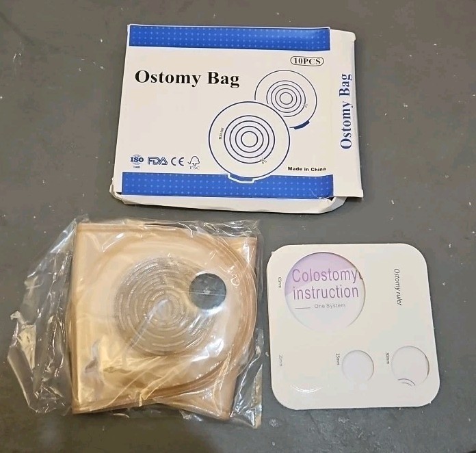 10Pcs Drainable Ostomy Bags Colostomy Supplies Stoma Cut to Fit One-Piece System