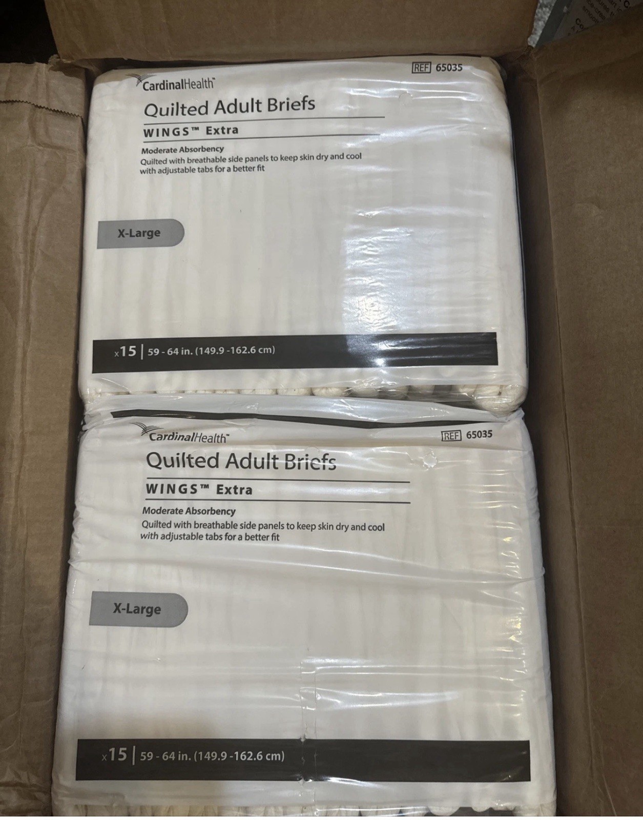 Cardinal Health Quilted Adult Briefs Wings Extra Moderate Absorbency XL 90 Count