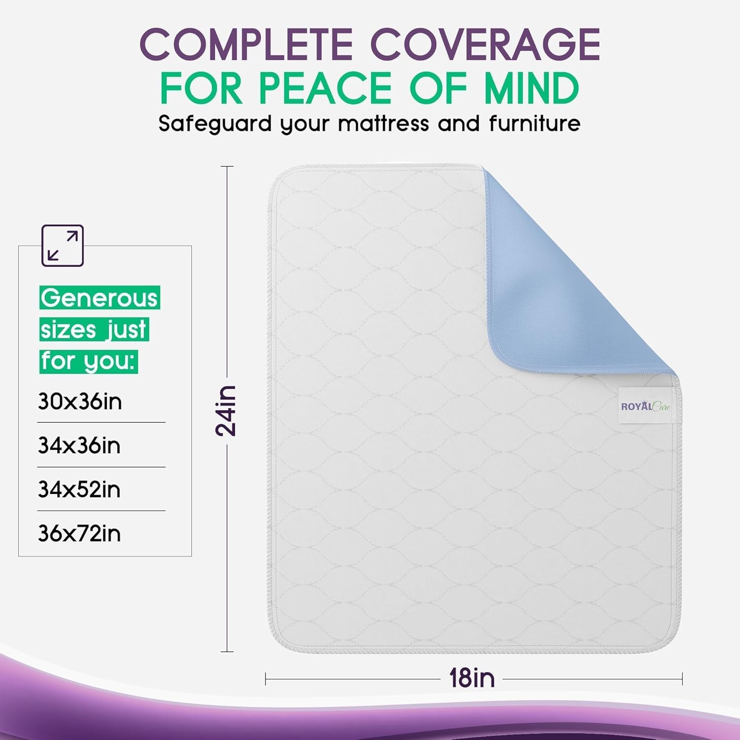 Economical 4-Pack 18×24 Incontinence Bed Pads – Comfortable & Durable Protection