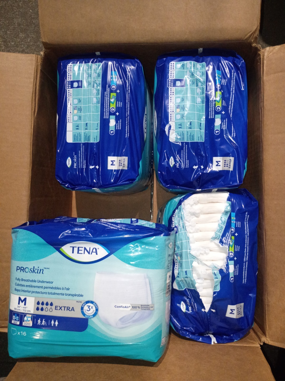 TENA ProSkin Extra Breathable M Unisex Incontinence Underwear Box of 4×16 (64ct)