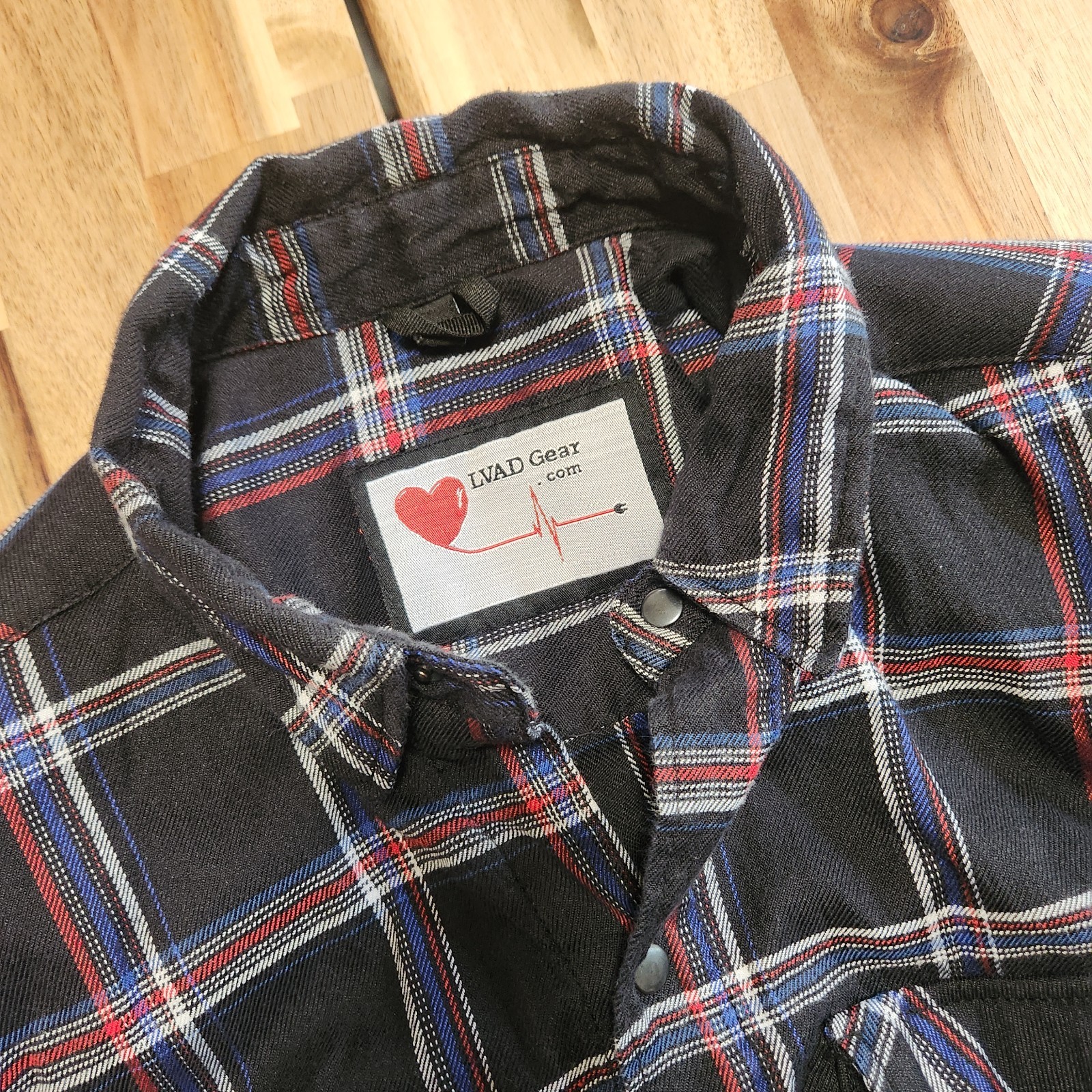 Men’s LVAD Flannel Shirt for HeartMate 3 Flannel Medical Clothing LVAD Gear Top