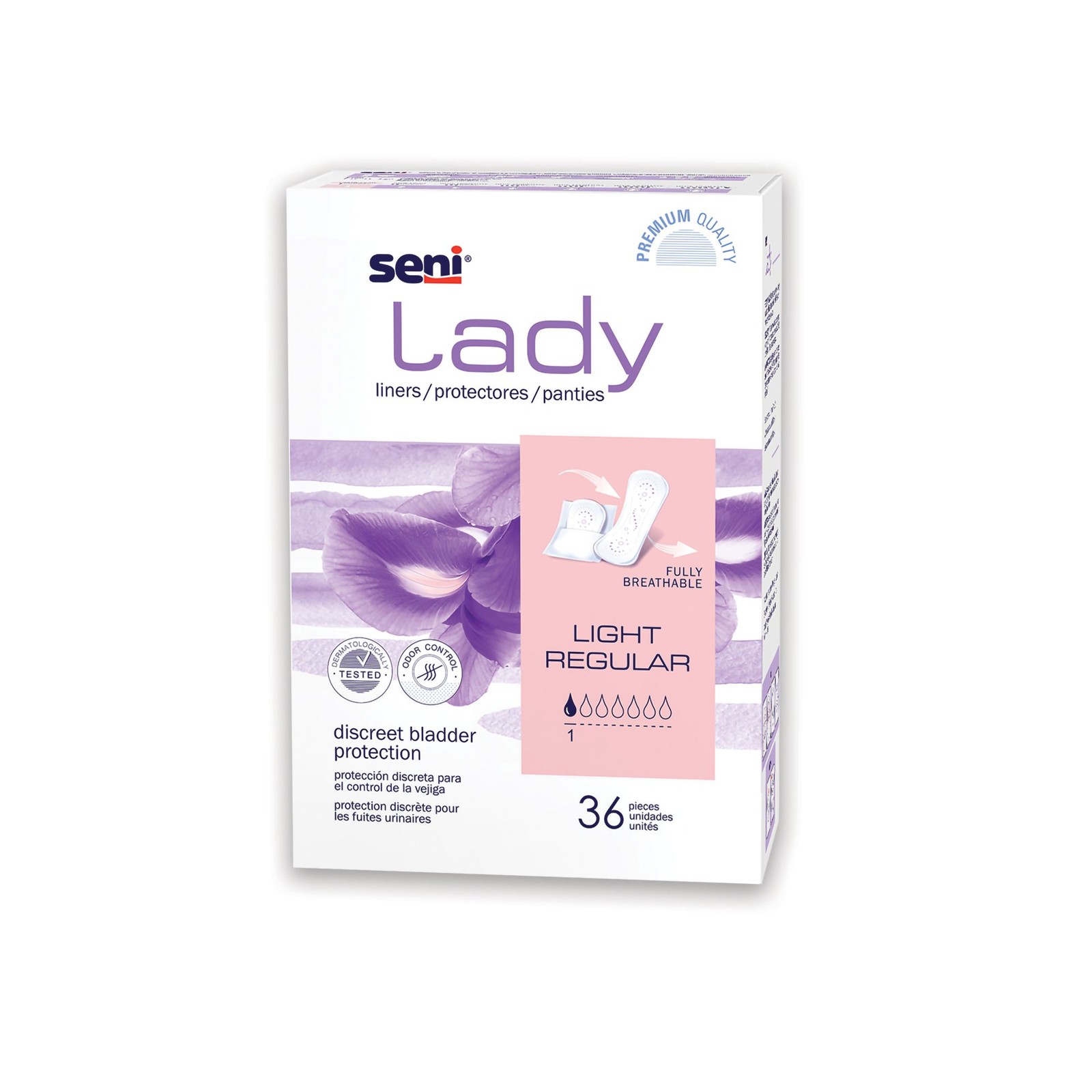Seni Incontinent Pad 7.3 Inch Length Regular Length 36 Ct