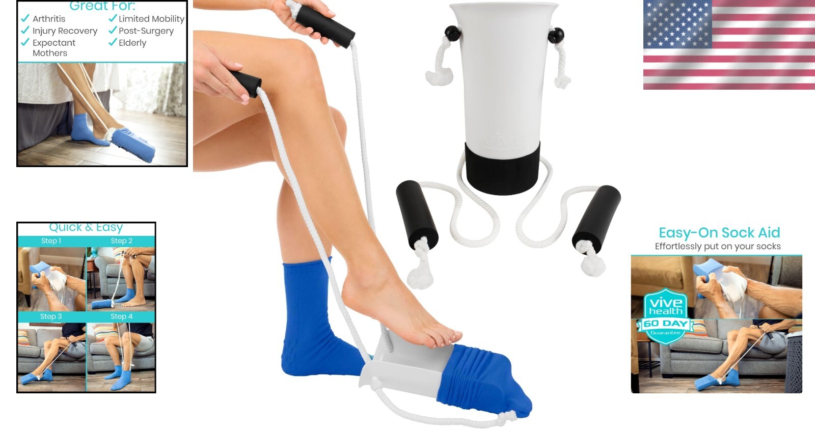 Slip-Resistant Sock Aid with Foam Handles – Ideal for Seniors & Pregnant Women