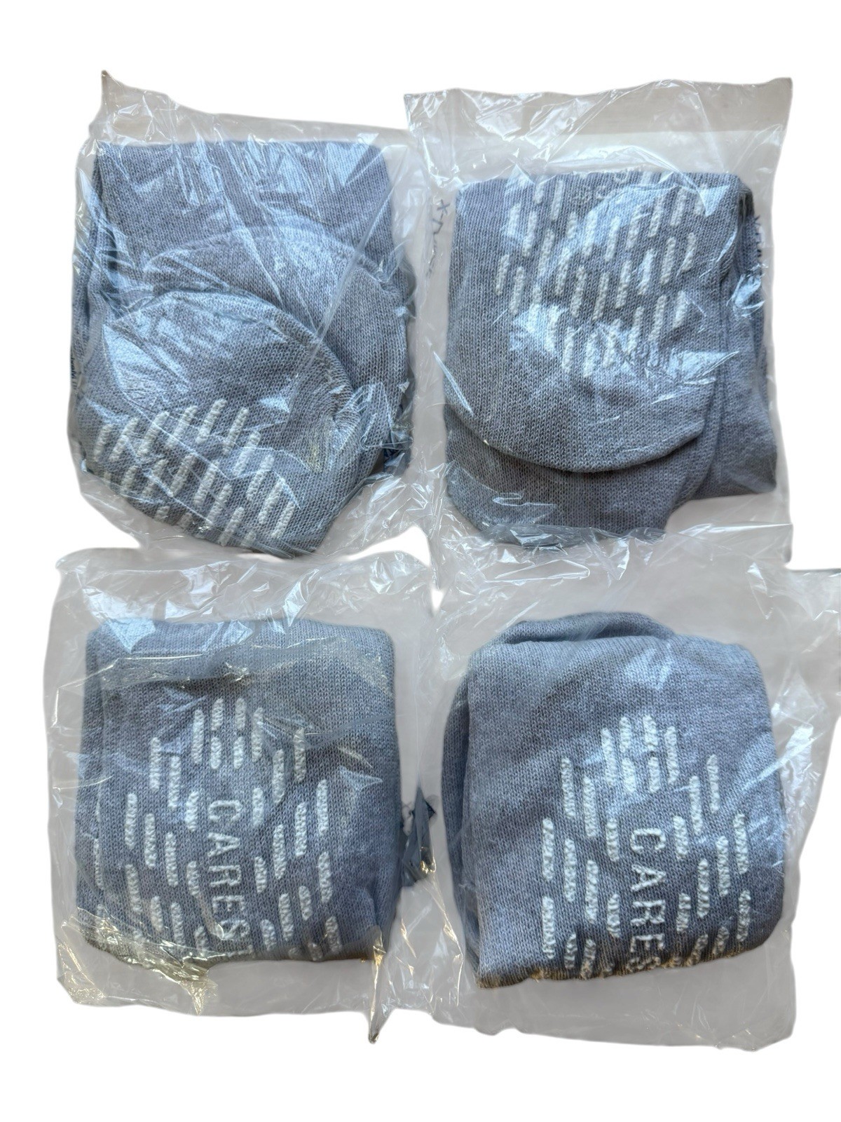 4 Pairs Hospital Socks Non-Slip Knit Gray – Size XL