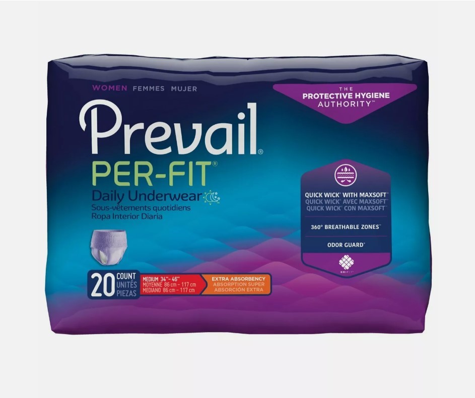 80 Count Prevail Per-Fit Adult Briefs Diapers Medium Extra Absorbency