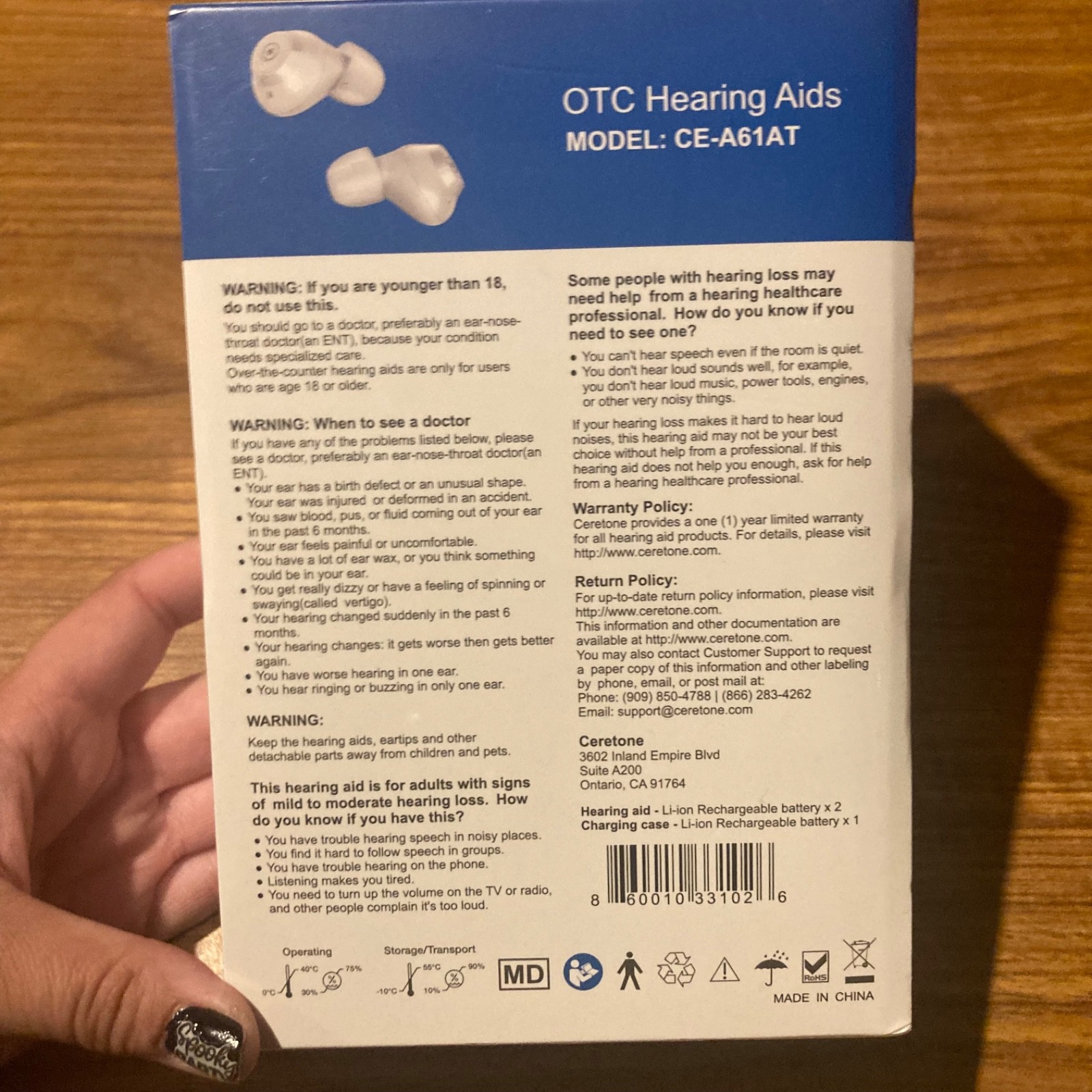 Ceretone Fusion OTC Hearing Aids (CE-A61AT)