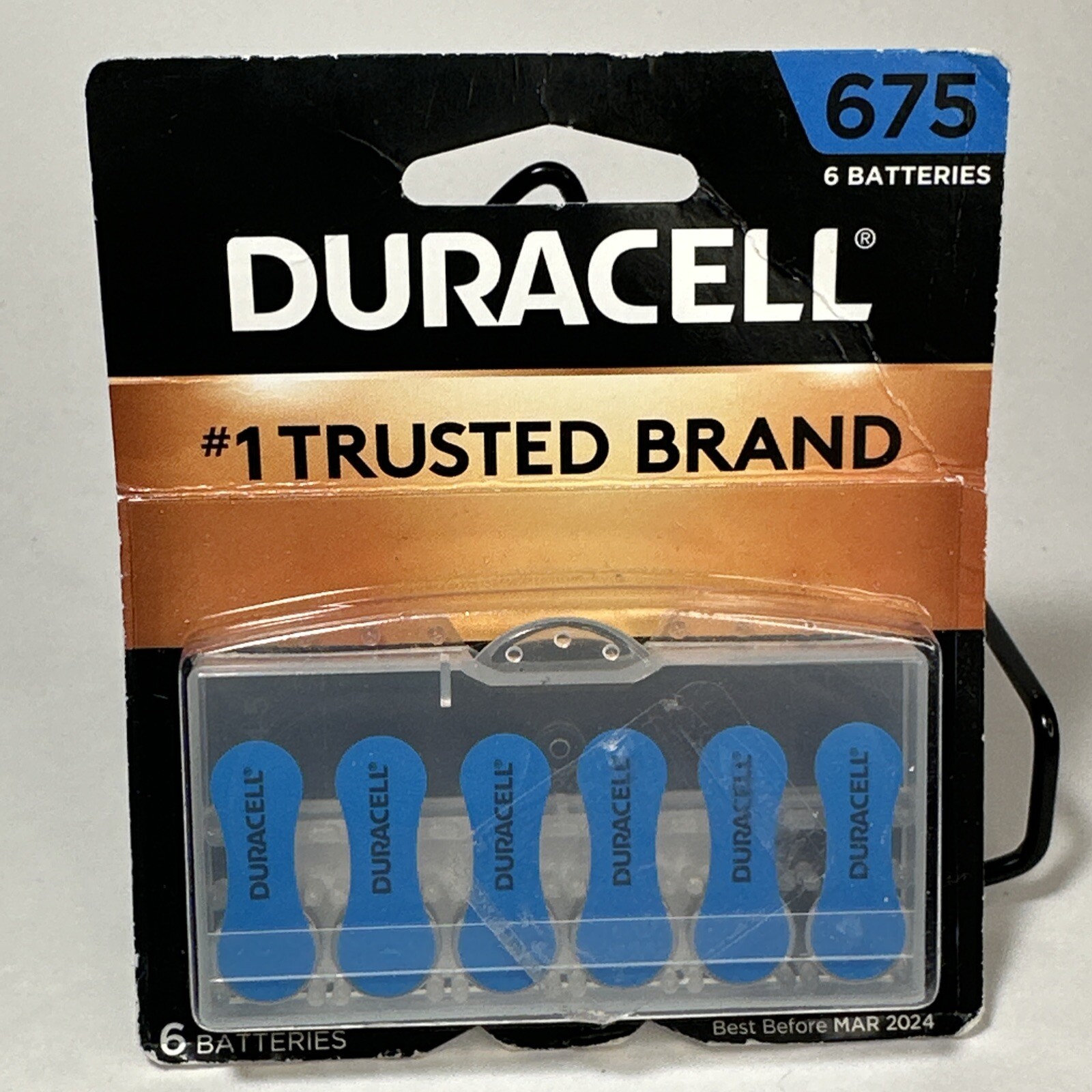 Duracell Size 675 Hearing Aid Batteries 6 Pack EXP 03/2024