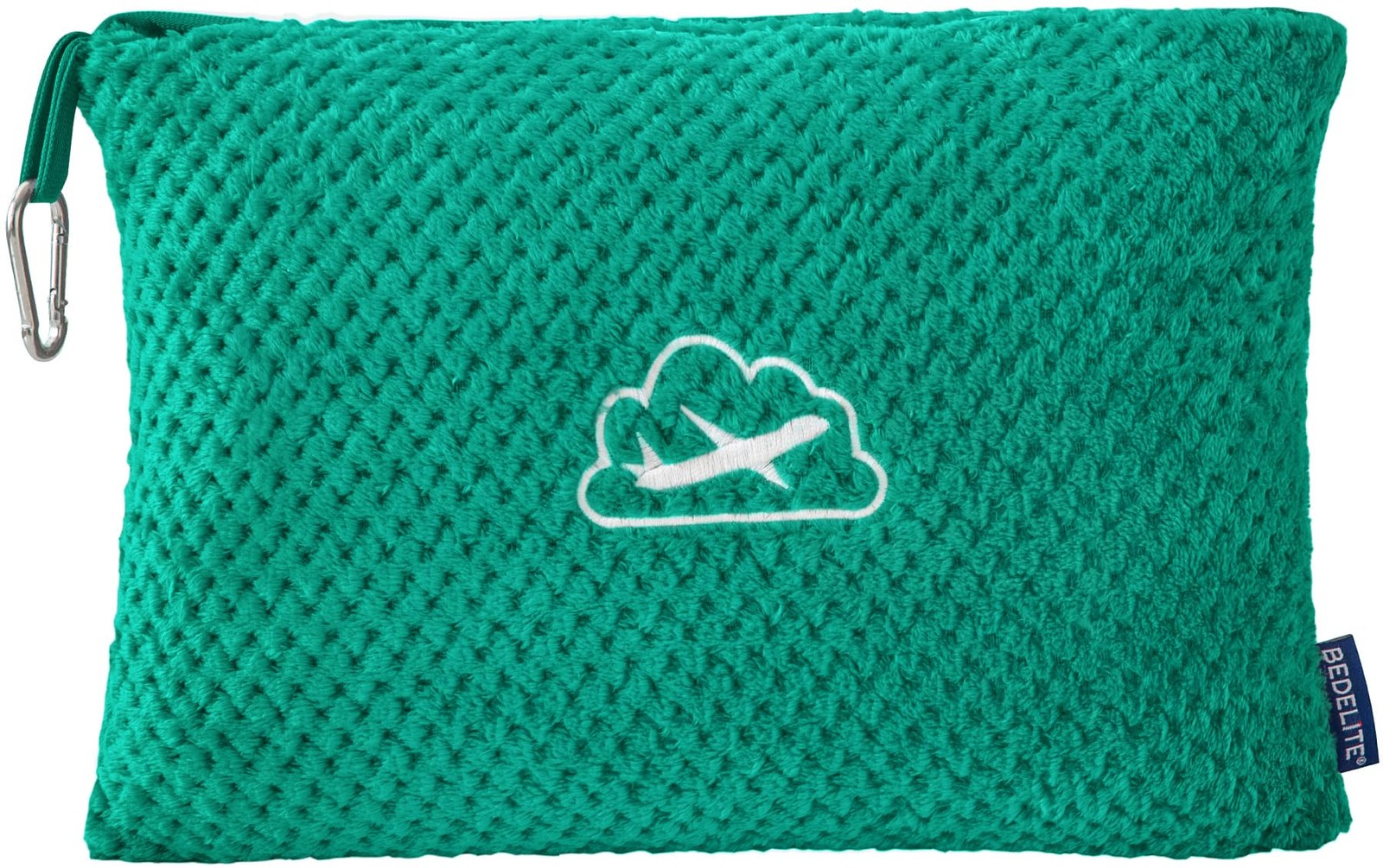 BEDELITE Travel Blanket with Bag, Ultra-Soft Jacquard Fleece 40″x65″, Teal