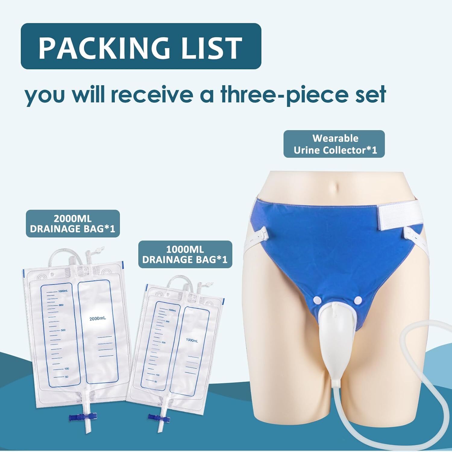 Wearable Urine Collector Breathable Cotton Fixing Pant Reusable Silicone Capsule