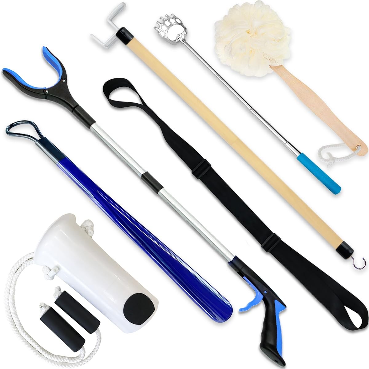 Adjustable Hip Recovery Kit 7PC Aluminum Magnetic Stand with Non-Slip Grip
